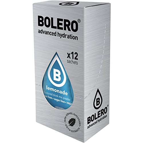 Bolero Drinks LEMONADE | 12x3g I Erfrischendes Zuckerfreies Getränkepulver mit Stevia gesüßt | Vitamin C | für Diabetiker geeignet | Lemonade Geschmack von Bolero