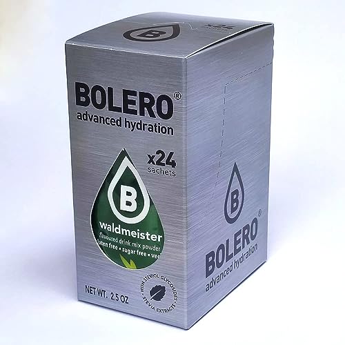 Bolero WALDMEISTER 24x3g | Saftpulver ohne Zucker, gesüßt mit Stevia + Vitamin C | geeignet für Kinder, Sportler und Diabetiker | glutenfrei und veganfreundlich | Waldmesiter-Geschmack von Bolero