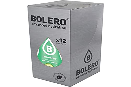 Bolero advanced hydration Instant Getränkepulver Gurke Cucumber 12er Pack mit Stevia - zuckerfrei - für Sportler (Gurke Cucumber) von Bolero