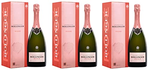 3x 1,5l - Bollinger - Rosé - Magnum im Etui - Champagne A.O.P. - Frankreich - Rosé-Champagner trocken von Bollinger