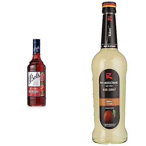 Bols, Früchte, Grenadine - Sirup Alkoholfrei (1 x 0.75 l) & Riemerschmid Bar-Sirup Kokos (1 x 0.7 l) von Bols