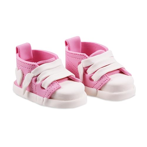 Bombasei Handgefertigte Zucker Fondant Figur, perfekt für Torten- & Kuchendekoration, Tortendeko zum Verschenken für Junge und Mädchen & selbst freuen (Schuhe Rosa) von Bombasei decor