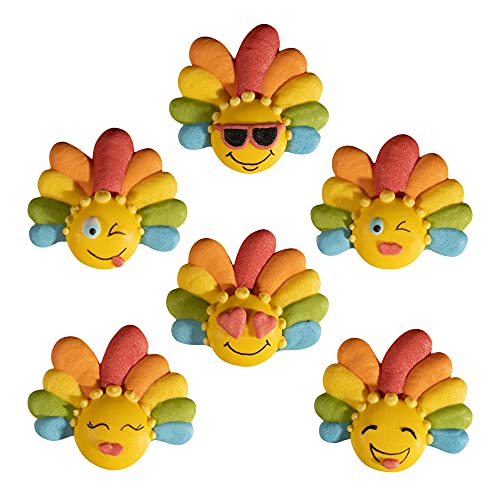 Bombasei Kuchen Deko Karneval 12 Lustige Gesichter | Essbare Clowns Deko für Kuchen, Torten und Muffins zum Fasching und Karneval | Muffins Deko essbar | Emoji Zuckerfiguren Karneval von Bombasei