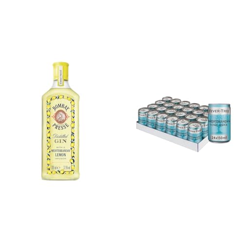 Bombay Citron Pressé Premium Distilled Lemon Flavoured Gin, per Dampfinfusion hergestellt mit den besten Zitronen vom Mittelmeer70 cl/700 ml mit Fever Tree Mediterranean Tonic 24 x 150ml Dose Bombay Citron Pressé Premium Distilled Lemon Flavoured Gin, per Dampfinfusion hergestellt mit den besten Zitronen vom Mittelmeer70 cl/700 ml mit Fever Tree Mediterranean Tonic 24 x 150ml Dose von Bombay Sapphire