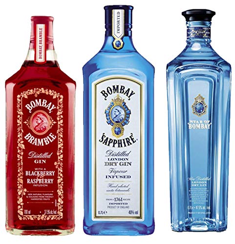 Bombay Gin Taste-SET Sapphire London + Bramble + Star of Bombay London Dry Gin (3x 0,7L) von Bombay Sapphire