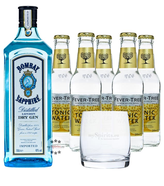 Bombay Sapphire Gin & Fever-Tree Tonic Set (40 % vol., 1,7 Liter) von Bombay Sapphire