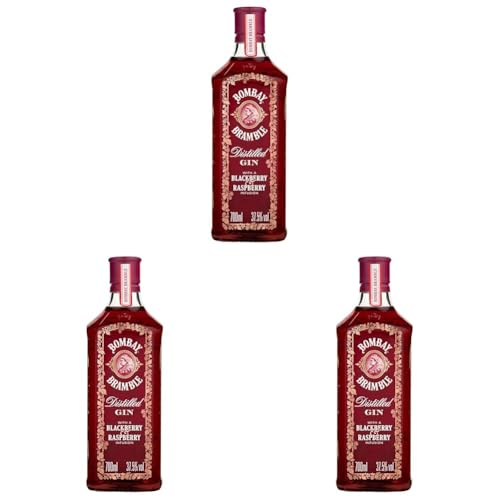 Bombay Bramble Distilled Premium, 37,5% Vol., 700 ml, Flavoured Gin Blackberry & Raspberry, 100% natürlich aus frisch gepflückten Brombeeren und Himbeeren, ideal als Gin-Geschenkset, 70 cl von Bombay