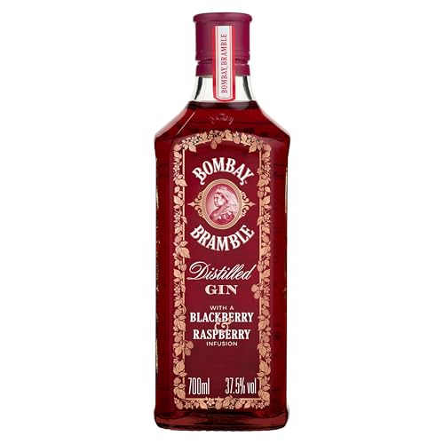 Bombay Bramble Distilled Premium, 37,5% Vol., 700 ml, Flavoured Gin Blackberry & Raspberry, 100 % natürlich aus frisch gepflückten Brombeeren und Himbeeren, ideal als Gin-Geschenkset, 70 cl von Bombay