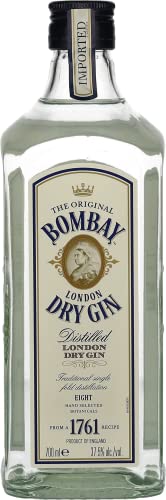Bombay Sapphire Distilled Premium London Dry Gin, per Dampfinfusion hergestellt mit 8 handverlesenen exotischen Botanicals, 37,5% Vol., 70 cl/700 ml (Packung mit 6) von Bombay