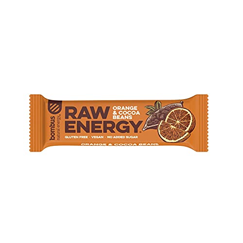 RAW ENERGY Riegel Orange Kakaobohnen (glutenfrei) 50 g Bombus von Bombus