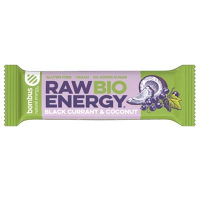 Raw Energy BIO Riegel Schwarze Johannisbeere Kokos (glutenfrei) 50 g Bombus von Bombus