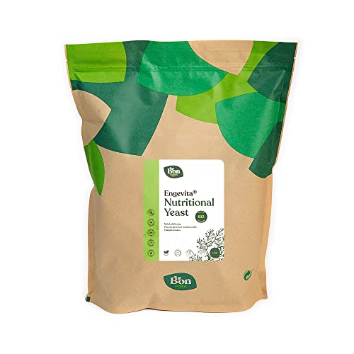 Engevita Nährhefe Flocken by BON Vegan | Premium Nutritional Yeast Flakes 1000g | veganer Käseersatz | mit Vitamin B12 | Vitamine des B-Komplexes und Zink | Gentechnikfrei | ohne Zusatz von Vitaminen von Bon Vegan