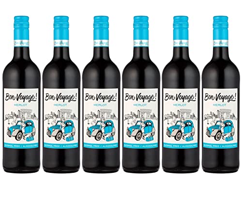 Bon Voyage - Rotwein Merlot, Alkoholfrei (6 x 0.75 l), Verpackung kann variieren von Bon Voyage