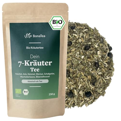 BIO 7-Kräuter-Tee nach Bertrand Heidelberger mit traditionellen Bitterkräutern - stark bitterer Tee, geschnitten 250g BIO 7-Kräuter-Tee nach Bertrand Heidelberger mit traditionellen Bitterkräutern - stark bitterer Tee, geschnitten 250g von BonaTea