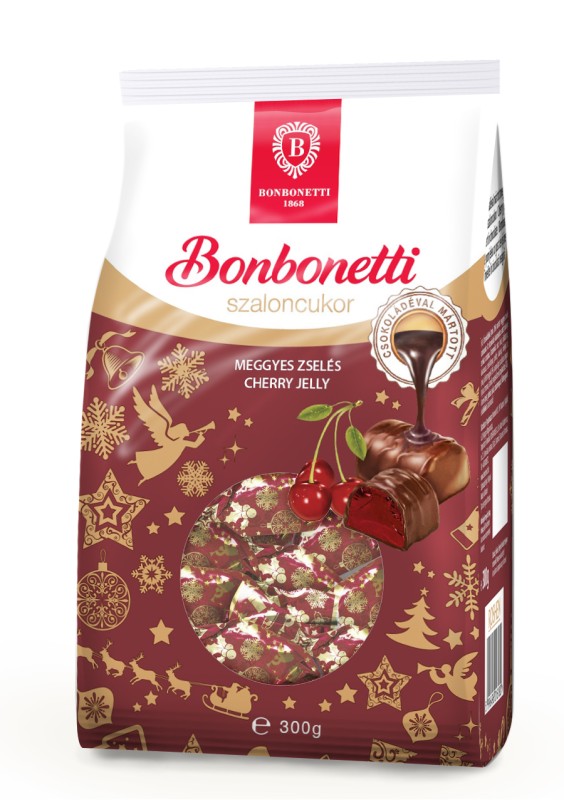Bonbonetti Geleedessert mit Sauerkirschgeschmack in Schokoladenüber... von Bonbonetti Choco Kft.