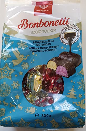 Bonbonetti szaloncukor fondant Weihnachtsbonbon Praline konzum Bananen-Himbeeren Ungarn, 0.3 kilograms von Bonbonetti Kft. Budapest