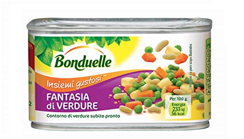 3x Bonduelle Fantasia di Verdure contorno di verdure subito pronto Gemüsebeilage gemischtes Gemüse Fertiggericht Aluminiumbox 400g von Bonduelle