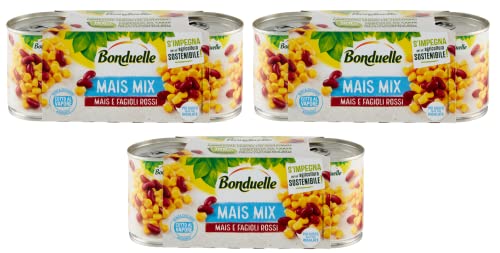 3x Bonduelle Mais Mix Mais e Fagioli Rossi Süßer und Knuspriger Mais mit Rote Bohnen ( 3 x 170g ) von Bonduelle
