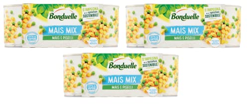 3x Bonduelle Mais Mix Mais e Piselli Süßer und Knuspriger Mais mit Erbsen ( 3 x 170g ) von Bonduelle