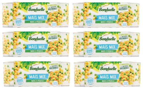 6x Bonduelle Mais Mix Mais e Piselli Süßer und Knuspriger Mais mit Erbsen ( 3 x 170g ) von Bonduelle