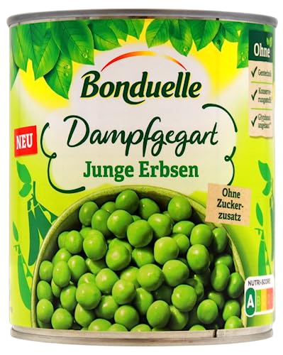 Bonduelle Junge Erbsen Dampfgegart, 12er Pack (12 x 530g) von Bonduelle