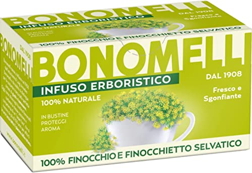 3x Bonomelli Infusi Erboristici Finocchio e Finocchietto Selvatico Infusion mit Kräuterfenchel und wilder Fenchel Packung mit 16 Filtern 100% natürliche Inhaltsstoffe von Bonomelli