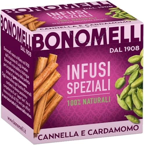 3x Bonomelli Infusi Speziali, Cannella e Cardamomo Infusion von Zimt und Kardamom Packung mit 10 Filtern 100 % natürliche Inhaltsstoffe von Bonomelli