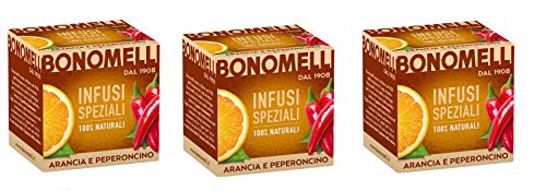 3x Bonomelli Infusi Speziali Arancia e Peperoncino Aufgüsse von Gewürzen Aroma von Orange und Chili 100% natürlich 10 Filter von Bonomelli