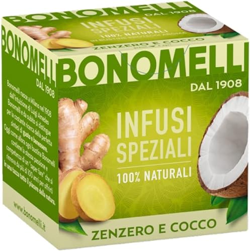 3x Bonomelli Infusi Speziali Zenzero e Cocco Infusion von Ingwer und Kokosnuss Packung mit 10 Filtern 100 % natürliche Inhaltsstoffe von Bonomelli