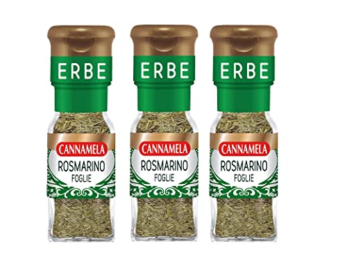 3x Cannamela Foglie di Rosmarino essiccate e frantumate Getrocknete Rosmarinblätter 14g Gewürze und Kräuter von Bonomelli