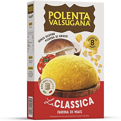 3x Valsugana, Gelbe Schnell-Polenta, 375-g-Packung, mit 100 % italienischem gedämpftem Maismehl, klassischer Geschmack, in wenigen Minuten fertig, glutenfrei von Bonomelli
