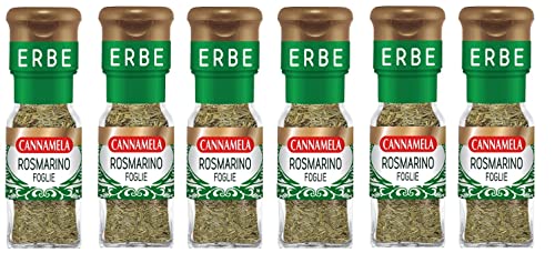 6x Cannamela Foglie di Rosmarino essiccate e frantumate Getrocknete Rosmarinblätter 14g Gewürze und Kräuter von Bonomelli