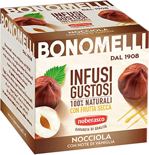 Bonomelli Infusi Gustosi nocciola e vaniglia Infusion mit Haselnuss und Vanille Packung mit 10 Filtern 100% natürliche Inhaltsstoffe von Bonomelli