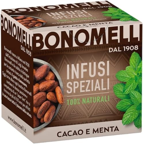 Bonomelli Infusi Speziali Cacao e Menta Infusion von Kakao und Minze Packung mit 10 Filtern 100 % natürliche Inhaltsstoffe von Bonomelli