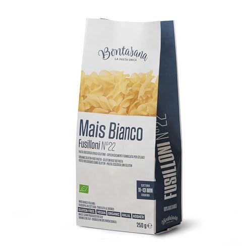 Bontasana· Fusilloni - 100% Mehl aus Weißmais - glutenfreie Pasta, auf Bronze gezogen und bei niedriger Temperatur getrocknet, basierend auf den Prinzipien talienischer Pasta aus Bioanbau - (250gr) von Bontasana
