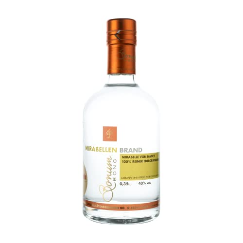 BONUM BONO Mirabellen Brand 1x 0,35L | 40% vol. Alkohol | 100% reiner Edelobstbrand | saftig-süßes Aroma von Mirabellen | deutscher Mirabelle Obstbrand | hochwertiger Edelbrand | Obstbrand Mirabelle von Bonum Bono