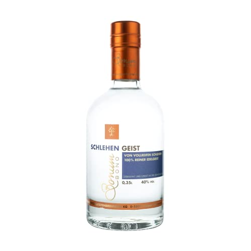 BONUM BONO Schlehengeist 1 x 350ml | 40% vol. Alkohol | 100% reiner Edelobstgeist | herb-würziger Fruchtgeist mit zarten Mandelnoten | edler Obstgeist aus Schlehen | gebrannter Premium Schlehen Geist von Bonum Bono