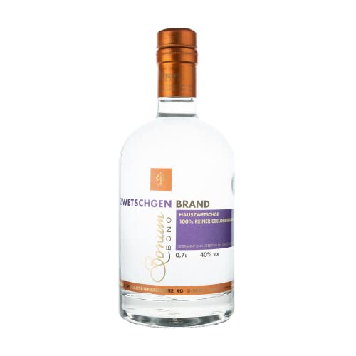 BONUM BONO Zwetschgen Brand | 1 x 0,7 L | 40% vol. Alkohol | 100% reiner Edelobstbrand | kräftig-fruchtiger Obstbrand mit zartem Mandelaroma | deutscher Pflaumen Brand | hochwertiger Edelbrand von Bonum Bono