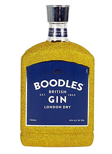 Boodles London Dry Gin 0,7l 700ml (40% Vol) Bling Bling Glitzerflasche - gold -[Enthält Sulfite] von Boodles