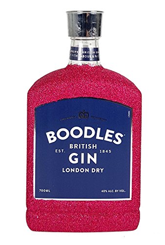 Boodles London Dry Gin 0,7l 700ml (40% Vol) Bling Bling Glitzerflasche - hot pink -[Enthält Sulfite] von Boodles