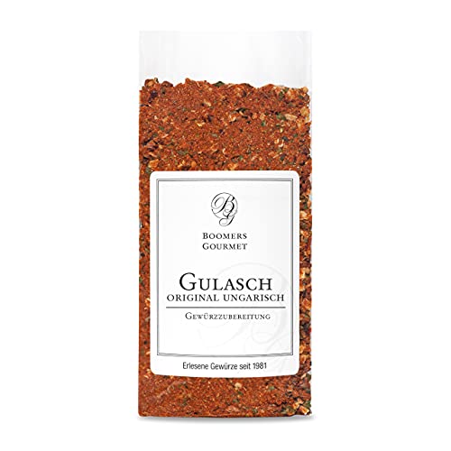 Boomers Gourmet - Gulasch Gewürz – Original Ungarisch – Würzmischung für Gulasch, Eintöpfe & Fleischgerichte – Hochwertige Zutaten – Made in Germany - Refill - 110 g Boomers Gourmet - Gulasch Gewürz – Original Ungarisch – Würzmischung für Gulasch, Eintöpfe & Fleischgerichte – Hochwertige Zutaten – Made in Germany - Refill - 110 g von BOOMERS GOURMET