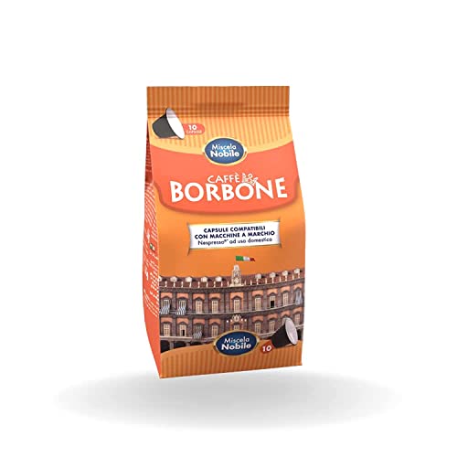 Caffe Borbone RESPRESSO Nobile Kaffeekapseln für italienischen Espresso (kompatibel mit NESPRESSO Kaffeemaschinen Delonghi, Krups, etc.) 10 Kaffee Kapseln von CAFFÈ BORBONE