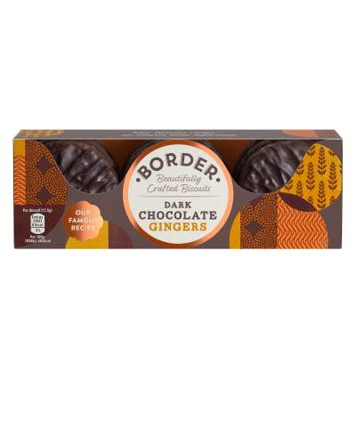 Border Biscuits - Dark Chocolate Ingwer - Premium Chocolate Biscuits, Gewürziger Ingwer beschichtet mit dunkler Schokolade - (Box mit 14 Packungen) von Border