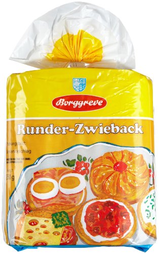 Borggreve Zwieback rund, 24er Pack (24 x 250 g Beutel) von Borggreve