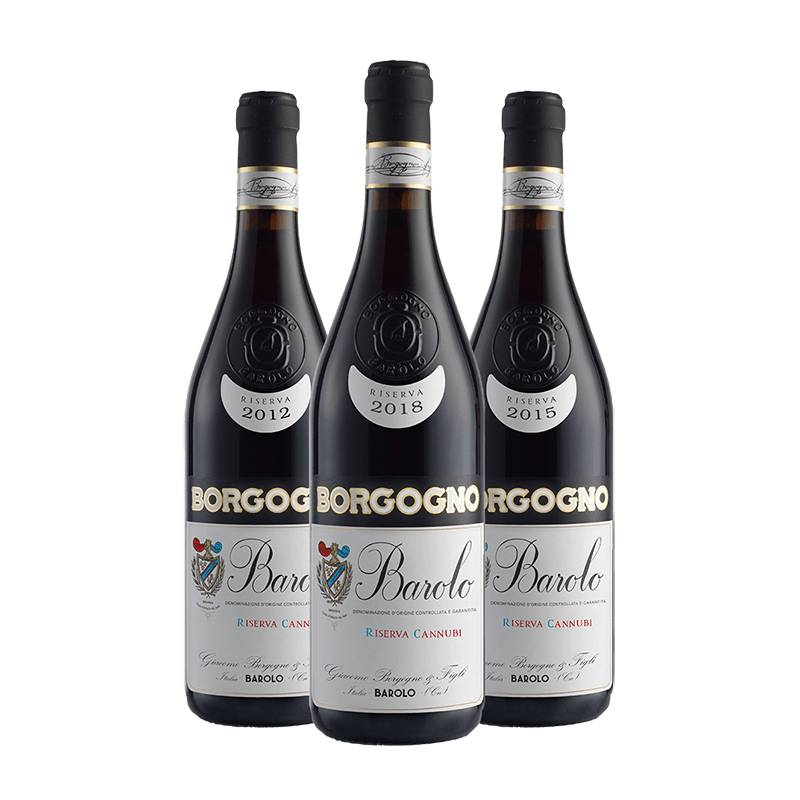 Borgogno : Caisse Cannubi Riserva Collection 2012-2015-2018 von Borgogno