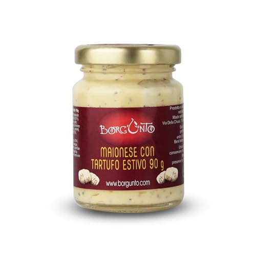 Borgunto® SOMMERTRÜFFEL-MAYONNAISE 12x90g – 3% Tuber Aestivum Vitt • Glutenfrei, ohne Konservierungsstoffe und Farbstoffe von Borgunto