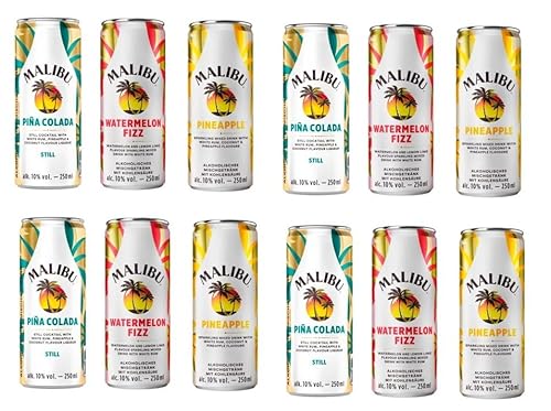 12 Dosen Malibu Mix (4 x Pineapple10%/vol. 4 x Pina Colada 10% vol. / 4 x Watermelon Fizz 10% vol.)0,25 L Inkl. EINWEG Pfand + Space keks a 45g von Onlineshop Bormann von Bormann
