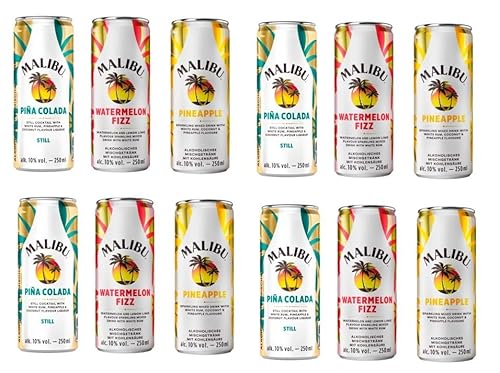 12 Dosen Malibu Mix (4 x Watermelon 10%/vol. 4 x Pina Colada 10% vol. / 4 x Watermelon Fizz 10% vol.)0,25 L Inkl. EINWEG Pfand + Space keks a 45g von Onlineshop Bormann von Bormann