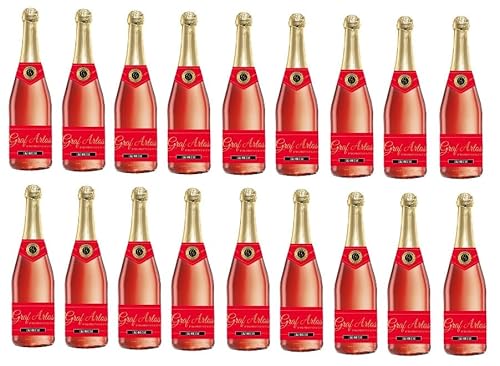 18 Flaschen Graf Artos Erdbeer Beerenperlwein Schaumwein halbtrocken (Erdbeergeschmack) a 0.75l 8% Vol. + Space Riegel von Onlineshop Bormann von Bormann