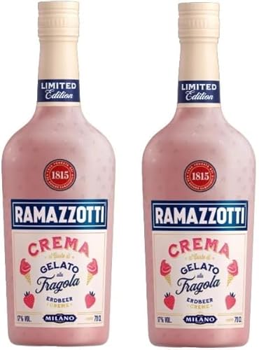 2 Flaschen Ramazzotti Crema Gelato Fragola Orginal a 0,7 Liter 17 % vol. Erdbeer Sahne Likör + Space Keks gratis a 45 g von Onlineshop Bormann 2 Flaschen Ramazzotti Crema Gelato Fragola Orginal a 0,7 Liter 17 % vol. Erdbeer Sahne Likör + Space Keks gratis a 45 g von Onlineshop Bormann von Bormann
